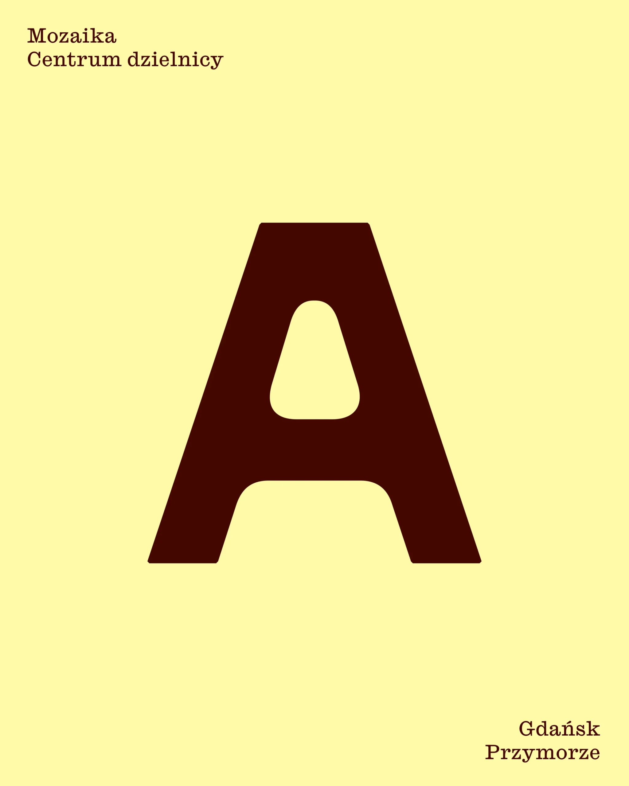 A brown letter on yellow background